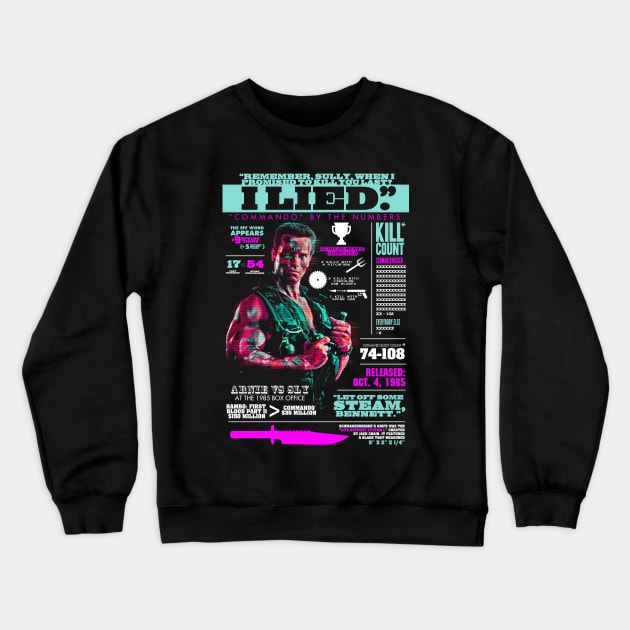 Commando (1985) Infographic Crewneck Sweatshirt by UnlovelyFrankenstein